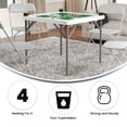 thumbnail image 2 of Table de jeu pliante blanche granite et carrée de 34,5 po avec surface de jeu verte, 2 of 9