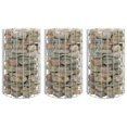 thumbnail image 1 of vidaXL Circular Gabion Raised Beds 3 pcs Galvanised Steel Ø30x50 cm, 1 of 4