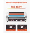 thumbnail image 3 of VEVOR Electric 12 Hot Dog 5 Roller Commercial Sausage Grill Cooker Machine 750W, 3 of 9