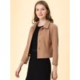 thumbnail image 2 of INSPIRE CHIC Women's Elegant Button Down Point Collar Short Bomber Jacket, 2 of 6