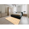 thumbnail image 4 of Ahgly Company Indoor Round Abstract Sun Yellow Oriental Area Rugs, 5' Round, 4 of 6
