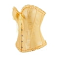 thumbnail image 3 of Haut Corset à Volants pour Femmes, Gaine Florale, Bustier à Armatures, Shapewear, Overbust, Fête, Corsets Rehausseur pour Robe, Or, TTG, 3 of 6