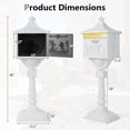 thumbnail image 3 of Costway Retro Cast Aluminum Mailbox Lockable Security Postal Letter Box with Baffle Door White, 3 of 10
