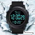 thumbnail image 3 of Montre Homme Mode LED Numérique Date Militaire Sport Caoutchouc Quartz Alarme Étanche, 3 of 9