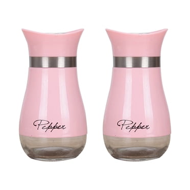 Ensemble de Salière et Poivrière, Salière et Poivrière à Fond en Verre avec Couvercle en Acier Inoxydable