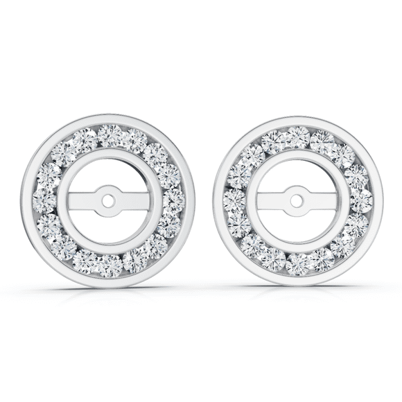 1/2 cttw Diamond Earring Jackets 14K White Gold (up to 4mm)