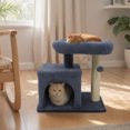 thumbnail image 2 of Gymax 19.5'' Small Cat Tree w/Large Padded Plush Perch Condo Sisal Scratching Posts Dark Grey, 2 of 10
