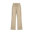 thumbnail image 4 of Pantalons Capri Décontractés pour Femmes Jambe Droite Taille Élastique avec Poches, 4 of 5