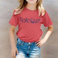 thumbnail image 2 of PMVFHDE Hauts pour Filles Hauts Basiques pour Fille Hauts d'Été pour Filles Hauts Tendance pour Fille Hauts à Manches Courtes pour Fille T-Shirt à Col Rond Imprimé à Manches Courtes pour Filles T-Shirt Chemise Rouge Melon D\'eau, 5-6 Ans, 2 of 5
