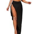 thumbnail image 1 of Women's Ruffle Cover Up Skirt Asymmetrical Hem with Lace-Up Detail, Feminine Beach Layer for Sun Protection, 1 of 8
