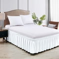 thumbnail image 2 of Wrap Around Bed Skirt 21" inch Drop Easy Care Microfiber Made Bedskirts (RV King-White), 2 of 6