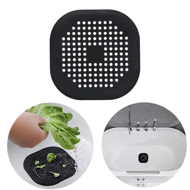 Meitianfacai Drains Cover Hair Catcher Silicones Drains Protector Hair Stopper For Shower Kitchen Bathroom Bathtub Black