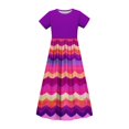 thumbnail image 3 of RXIRUCGD 2025 Vêtements d'Été pour Enfants Robe à Manches Courtes Col Rond avec Poches pour Adultes Jupe Longue Décontractée, 3 of 4