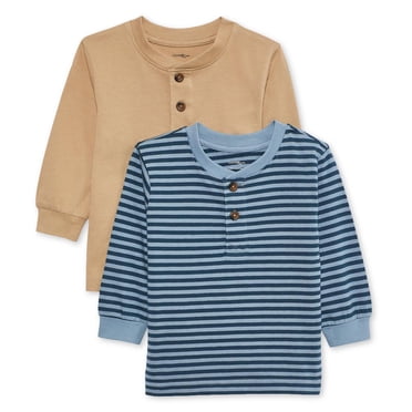 George Baby Boys' Long-Sleeve Henley T-Shirt 2-Pack