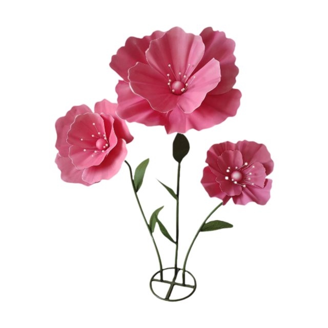 GUOOL Wedding Giant Flowers for Decoration with Standing Base for Birthday Parties Rose Red