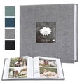thumbnail image 1 of Photo Album with Display Window, 300 Photos 4x6 Capacity, Linen Cover, Clear Sleeves with Writing Space, PVC-Free Pages, DIY Customizable Cover, Large Size 8.86x12.8 inches, Memory Book with, 1 of 5