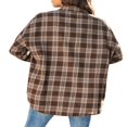 thumbnail image 2 of Veste à Carreaux pour Femmes, Manches Longues, Col Rabattu, Fermeture à Boutons, 2 of 6