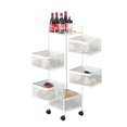 thumbnail image 1 of 5 Tier Rolling Storage Cart, Metal Mesh Rolling Cart Organizer with Top Lid, 1 of 5