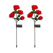 Birdeem Solar Garden Lights - 4 Head Floral Sway Light Solar Light-Solar Sway Lights- Sway with the Wind- Solar Outdoor Lights- Solar Garden Decorative Lights- Patio Ya