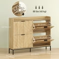thumbnail image 3 of HOMCOM Slim Shoe Cabinet, Shoe Storage Cabinet for Entryway, Hallway, Oak, 3 of 10