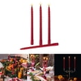 thumbnail image 1 of Elegant 4-Piece Taper Candle Set for Home Dining and Weddings True Dripless 10-Inch Red Metal Style Candle Sticks, 1 of 7