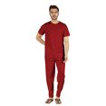 thumbnail image 1 of Inkmeso Solid Nightwear Set For Mens Tshirt And Pants Pajama Set Short Sleeve Pjs Loungewear Set, 1 of 8