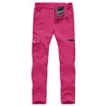 thumbnail image 1 of Gopune Pantalon de Ski Imperméable Coquille Souple pour Femmes Randonnée en Plein Air Doublé Polaire (Rose Rouge,2TG), 1 of 5