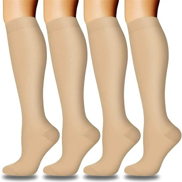 Miqool Compression Socks for Women Men 4 Pairs Casual Support for Nurses Running Travel