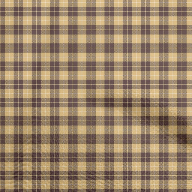 oneOone Velvet Yellow Fabric Check Dress Material Fabric Print Fabric By The Yard 58 Inch Wide