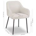 thumbnail image 3 of Bouclair Oatmeal Fabric and Metal Dining Chair, 3 of 10