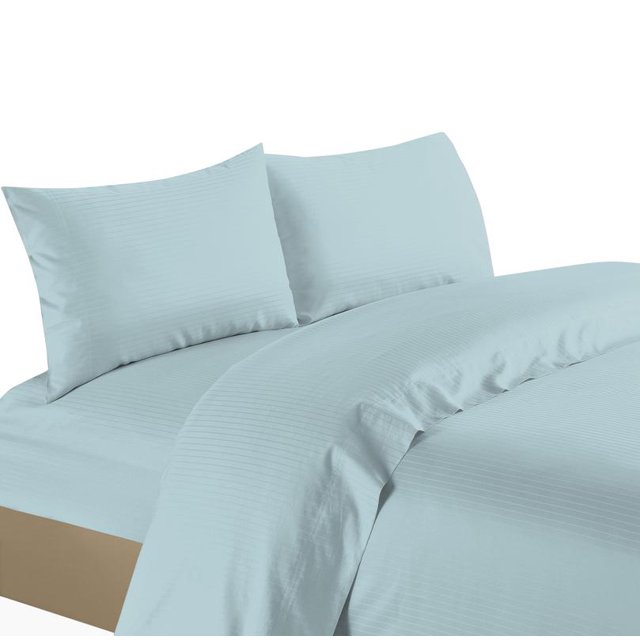 Life Style 1200 Thread Count 100% Egyptain Cotton 4-Piece Deep Pocket Stripe Sheet Set (King, Blue)