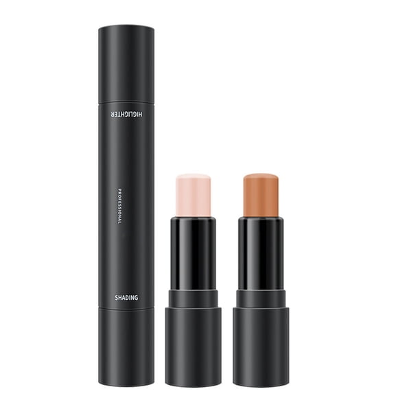 Deux Ensembles Bâton de Contour à Double Tête Bâton de Maquillage Bâton de Mise en Forme du Visage et de Contour Bâton Riche Kit de Maquillage Bâton Illuminateur de Maquillage pour le Visage Kit de Maquillage de Contour
