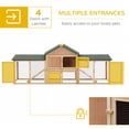 thumbnail image 4 of PawHut Large Rabbit Hutch Wood Bunny Cage Outdoor Guinea Pig House with Double Runs Slide Out Tray Ramps, 83"x18"x33", Natural, 4 of 10