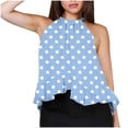 thumbnail image 2 of Weiqiqre Women's Tops Adjustable Tie Neckline Ruffle Hem Sleeveless Flowy Halter Tops, 2 of 6