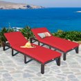 thumbnail image 1 of Costway 2PCS Outdoor Rattan Lounge Chair Chaise Recliner Adjustable Cushioned Patio Red, 1 of 10