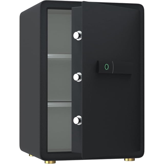 GAZHOME 3.4 Cu.ft Biometric Fingerprint Safe Box with Sensor Light, Security Box Safes for Home, Office Storage Documents Jewelry