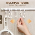 thumbnail image 4 of Multifunctional Slide Rail Hook Kitchen Utensil Hanging Rack Wall Mounted Hanger Space Saving Utensil Holder With 10 Hooks Sticky Wall Hooks Screw in Wall Hooks Suction Shower Soap Holder with Hooks, 4 of 5