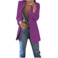 thumbnail image 1 of Pompotops Women Solid Long Sleeve Office Coat Cardigans Suit Long Jacket Tops, 1 of 6
