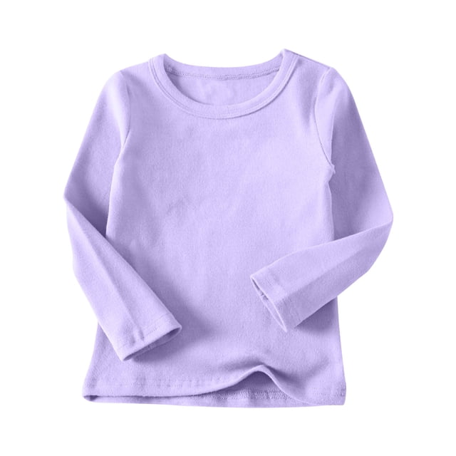 Chandails Molletonnés pour Filles en Liquidation Unisexe Garçons Filles Coton Chandail à Manches Longues Décontracté Col Rond Hauts Bas Confortable Uni sous-Vêtement T-Shirts Chemisier Tout-Petits Filles Chandail à Manches Longues Nouveau Taille 3-4 Ans