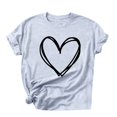 thumbnail image 1 of Diufon Hauts de la Saint-Valentin pour Femmes Tendance à Manches Courtes Col Rond Tunique Chemise Décontractée Mignonne Blouse à Imprimé Graphique, 1 of 3
