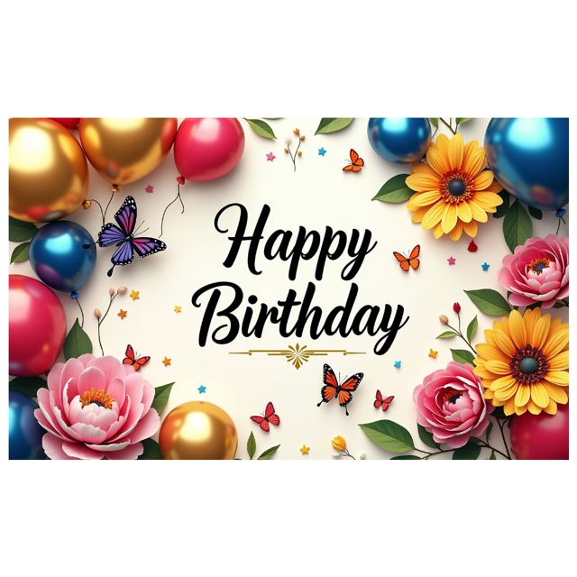 Happy Birthday Flaming Backdrop Decoration Banner Party Supplies Photography Props Celebration Decor Background Event Display