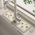 thumbnail image 1 of JilgTeok 3 Packs Faucet Sink Mat Absorbent Drying Pad for Kitchen Countertop Bathroom Wash Basin Non Slip Drainage Guard Machine Washable Floral Design, 1 of 4