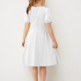 thumbnail image 4 of RXIRUCGD 2025 Vêtements d'Été pour Enfants Filles Robe d'Été Couleur Unie Col Rond Manches Courtes Robe Décontractée et Confortable pour Adultes, 4 of 6