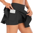 thumbnail image 5 of Jupe-short de Tennis pour Femmes Faux Deux Pièces Course Décontractée Été Sports Exercice Shorts Dames Shorts de Yoga Jupe, 5 of 5