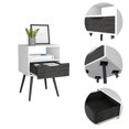 thumbnail image 4 of TUHOME Otom Nightstand - Ash / White Engineered Wood - For Bedroom, 4 of 7