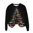 thumbnail image 3 of UPPADA Chandails de Noël pour Femmes, Imprimé d'Arbre de Noël, Chandail à Manches Longues, Hauts à Enfiler, Automne, Chandail Confortable, Chandail à Col Rond de Noël, 3 of 4