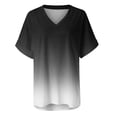 thumbnail image 4 of HWRETIE T-Shirt Dégradé pour Femmes à Manches Courtes, Col Rond, Coupe Ample, Haut Décontracté, Blouse d'Été, 4 of 4