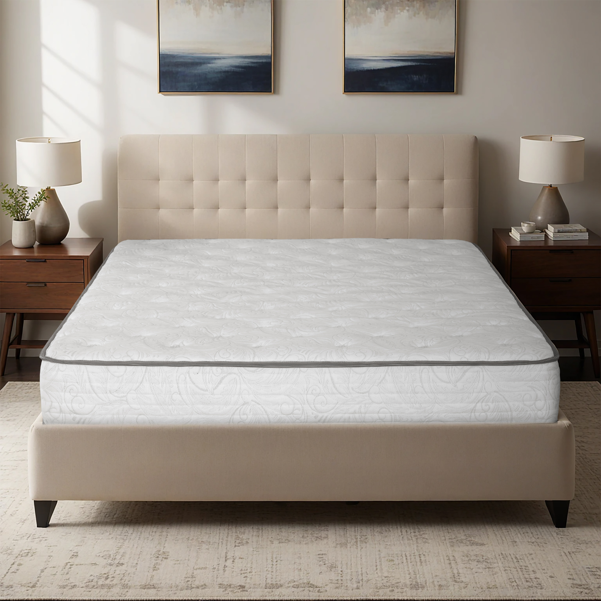 Matelas hybride Primo Berri 8 po – mousse gel et ressorts ensachés, double, rafraîchissant, réduit les mouvements, en boîte, CertiPUR-US