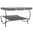 thumbnail image 3 of vidaXL Outdoor Lounge Bed with Canopy and Pillows Grey, 3 of 5