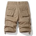 thumbnail image 4 of FAIWAD Men's Casual Elastic Waist Zipper Multi-Pockets Short Pants Drawstring Hem Loose Outdoor Shorts, 4 of 8